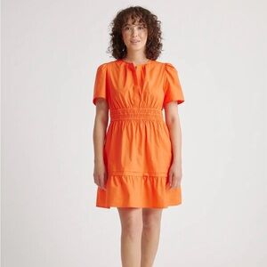 Quince 100% Organic Cotton Poplin Tiered Mini Dress l Small